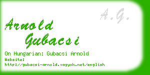 arnold gubacsi business card
